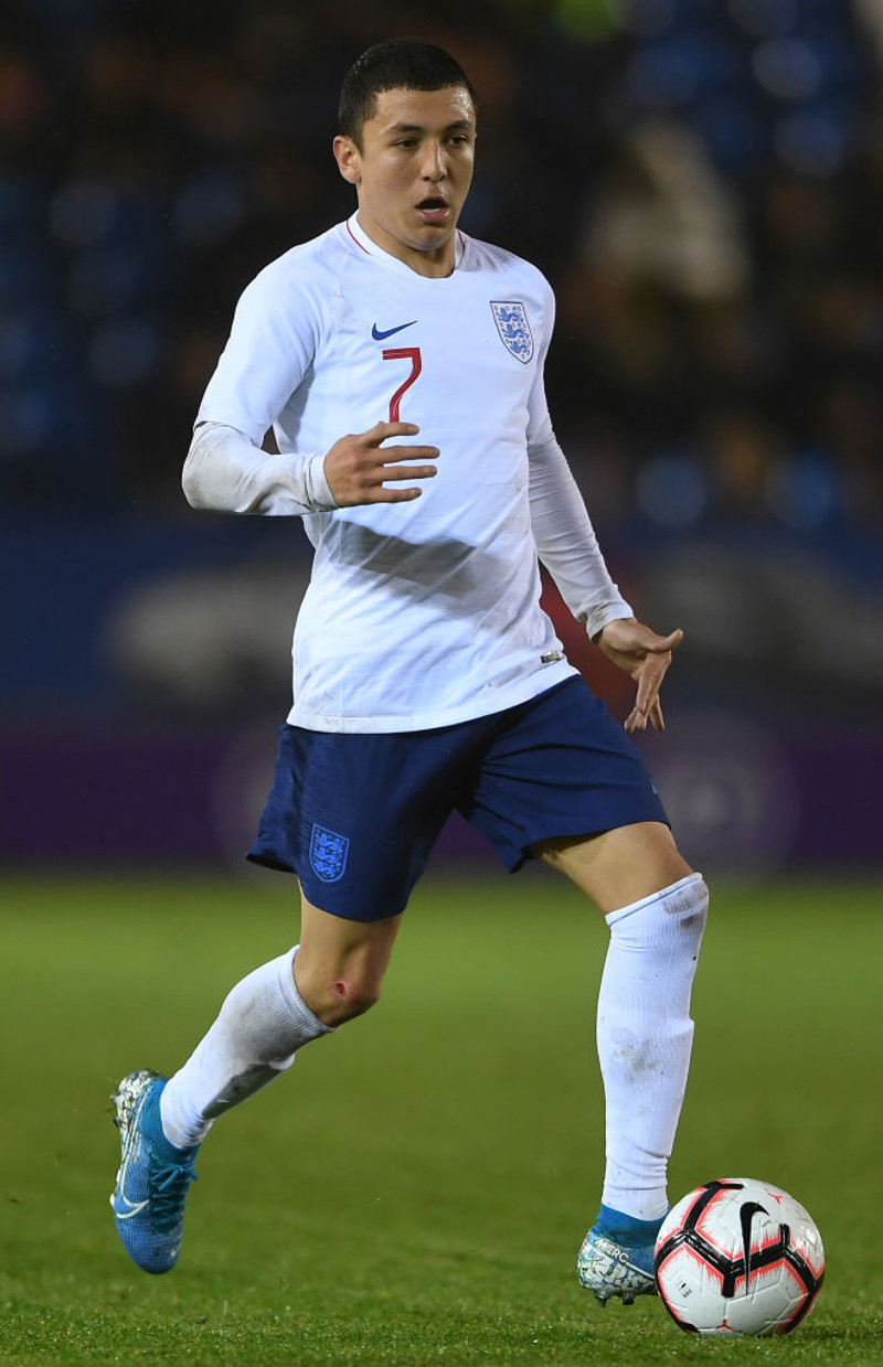Ian Poveda Ocampo skoraði tvö mörk fyrir England