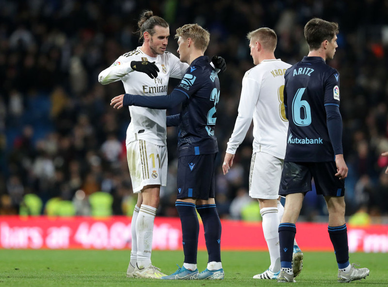 Gareth Bale og Martin Ödegaard í leiknum í kvöld