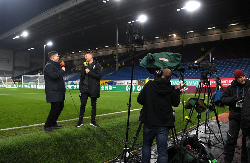 Jóhann Berg Guðmundsson í viðtali á Turf Moor.