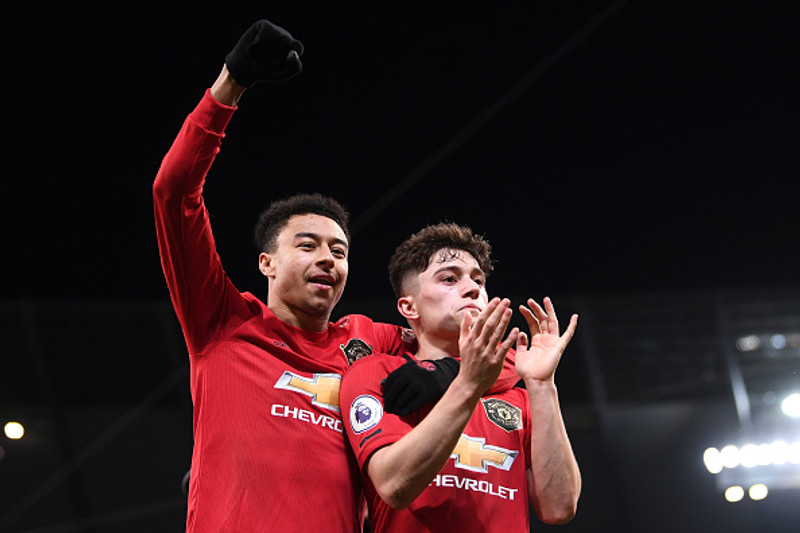Lingard og Daniel James.