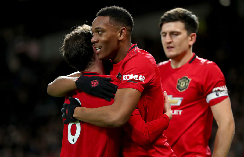 Mata og Martial fögnuðu í kvöld (mynd frá laugardeginum)