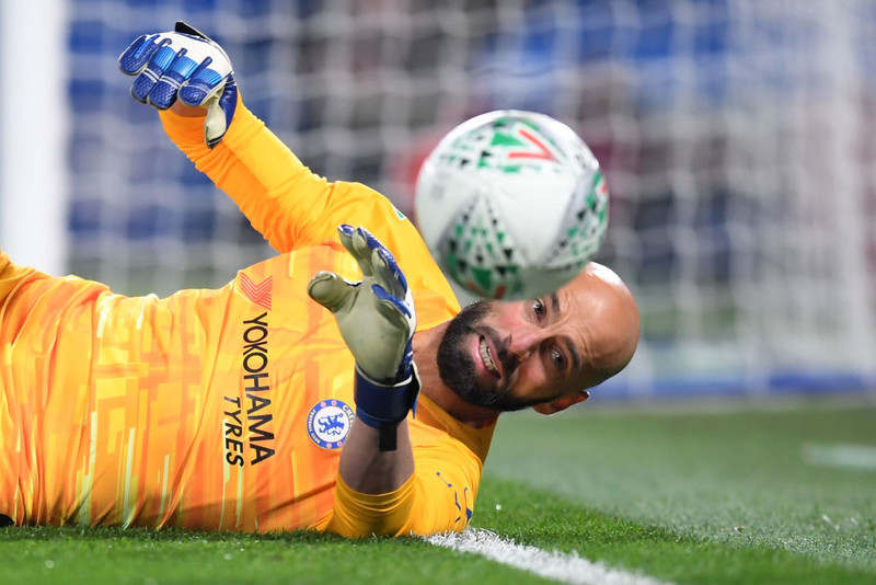 Willy Caballero er í harðri baráttu við Kepa Arrizabalaga um byrjunarliðssæti hjá Chelsea.