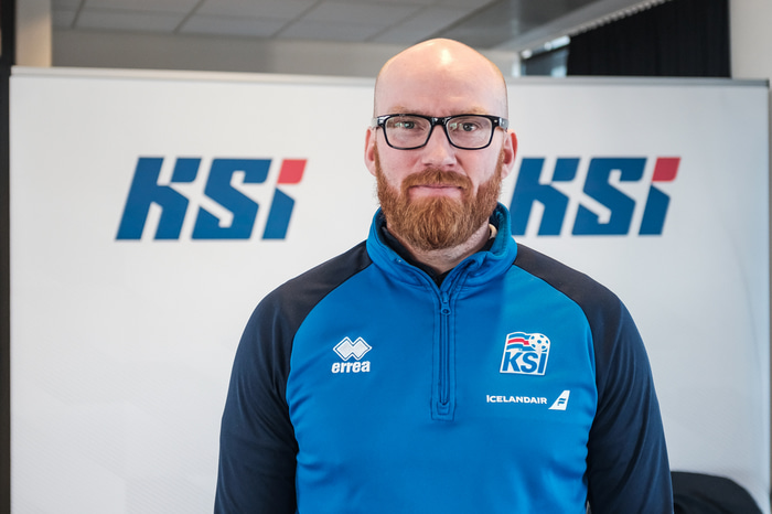 Kristinn Jóhannsson vallarstjóri á Laugardalsvelli.