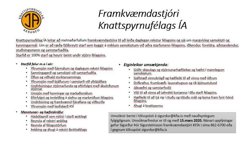 ÍA auglýsir eftir framkvæmdastjóra
