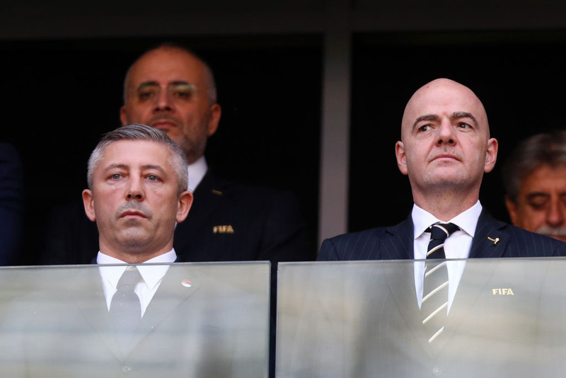 Slavisa Kokeza og Gianni Infantino á góðum degi.