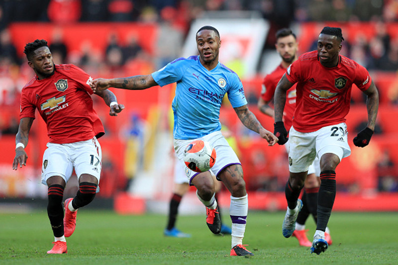 Úr leik Manchester United og Manchester City.