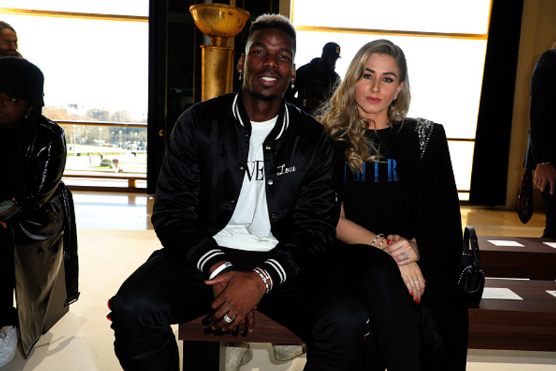 Paul Pogba og eiginkona hans, Maria Salaues.