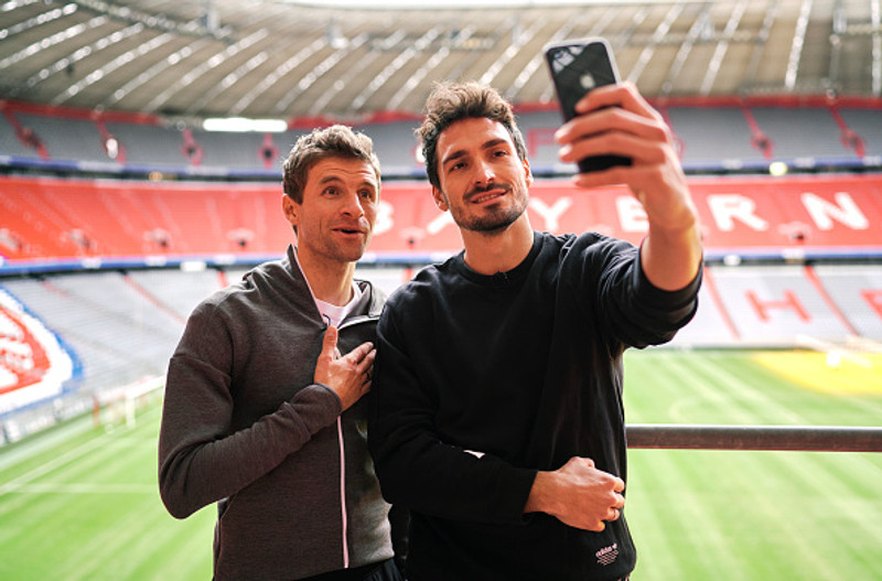 Hummels og Muller taka sjálfu.