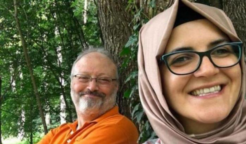 Hatice Cengiz og Jamal Khashoggi.
