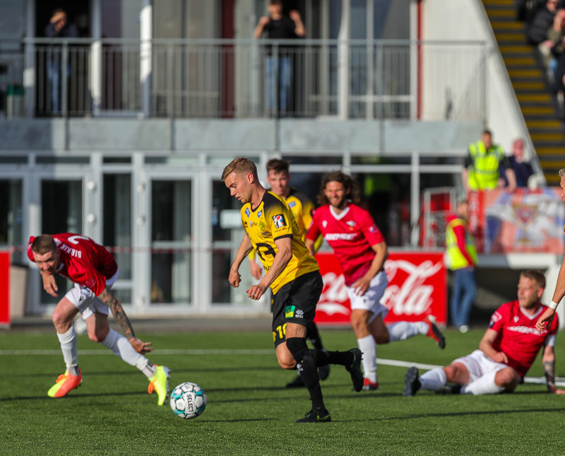 Tryggvi Hrafn fór illa með vörn Vals.