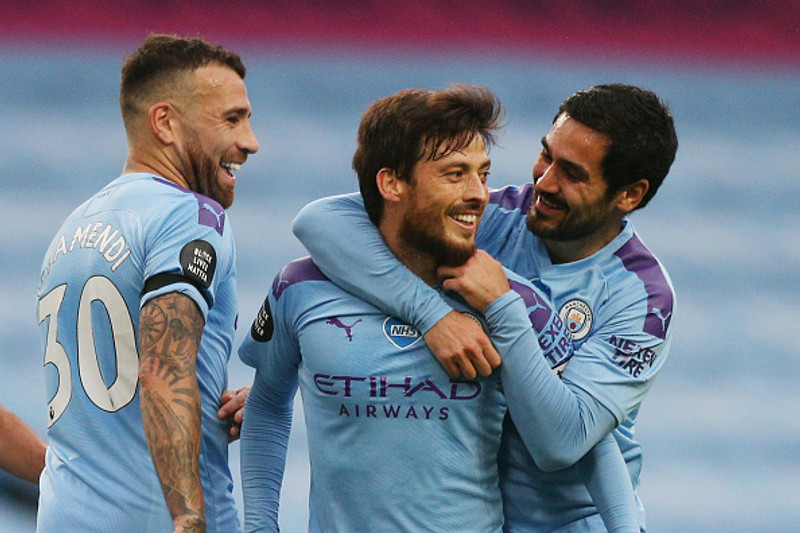 David Silva skoraði eitt og lagði upp tvö.
