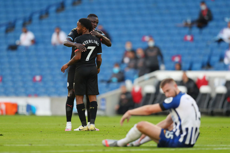 Raheem Sterling skoraði fjórðu úrvalsdeildarþrennuna í kvöld