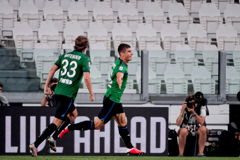 Ruslan Malinovskyi fagnar marki sínu gegn Juventus á dögunum