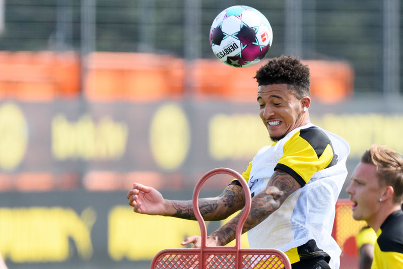 Jadon Sancho á æfingu hjá Dortmund.