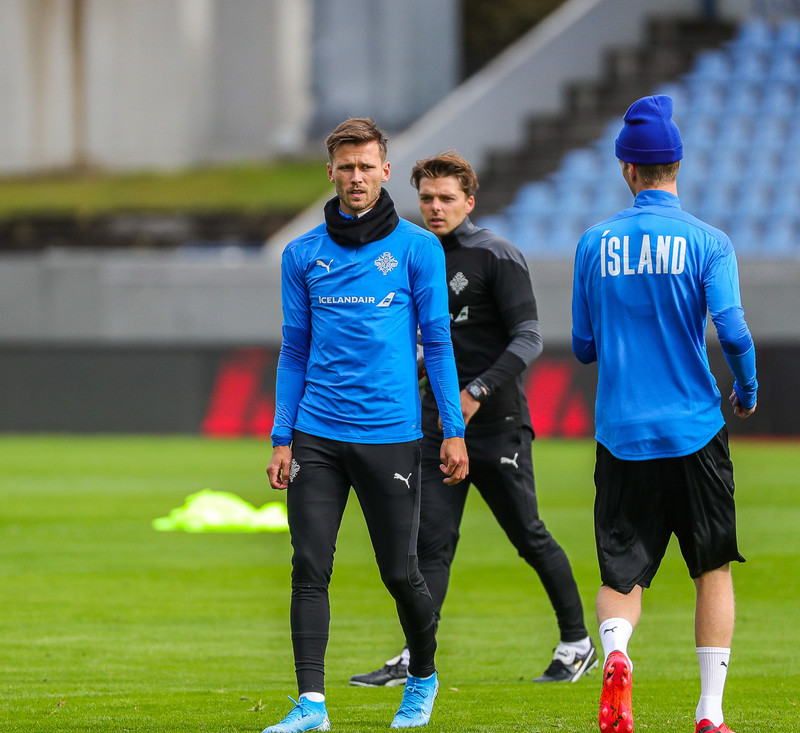 Arnór Ingvi á landsliðsæfingu.