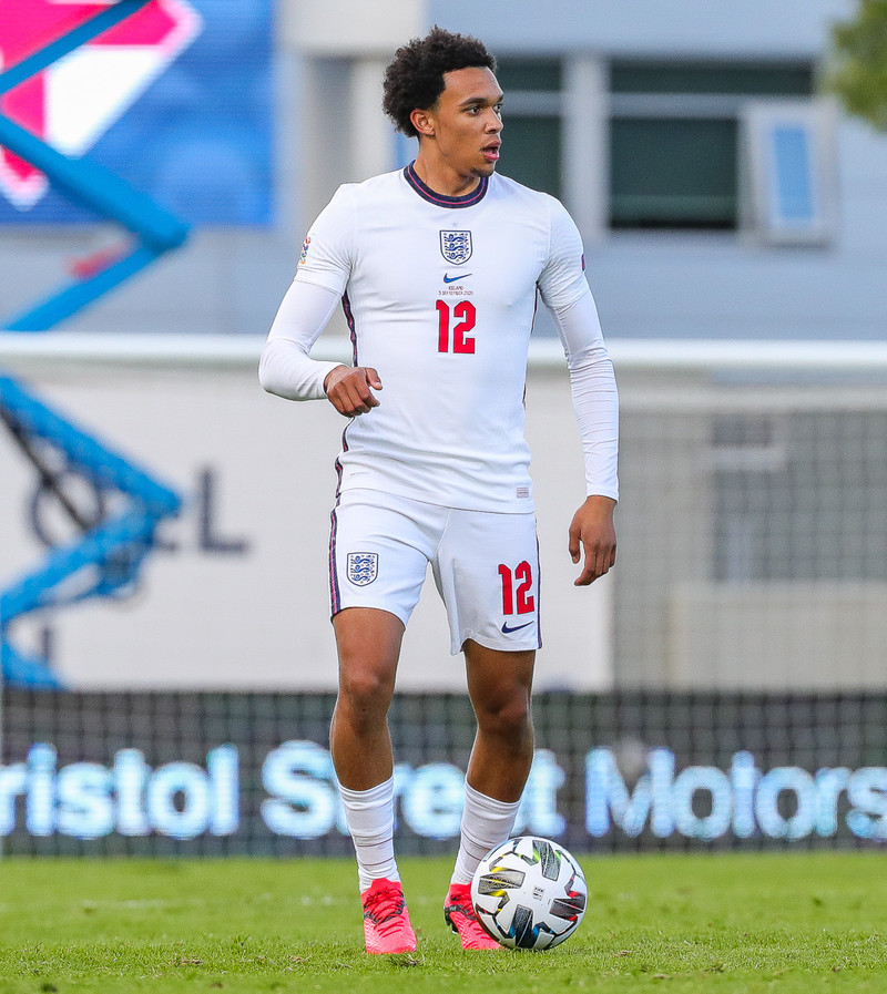 Trent Alexander-Arnold í leik á Laugardalsvelli.