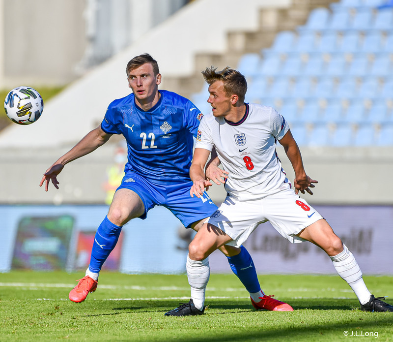 Myndaveisla frá tapinu gegn Englandi á laugardaginn