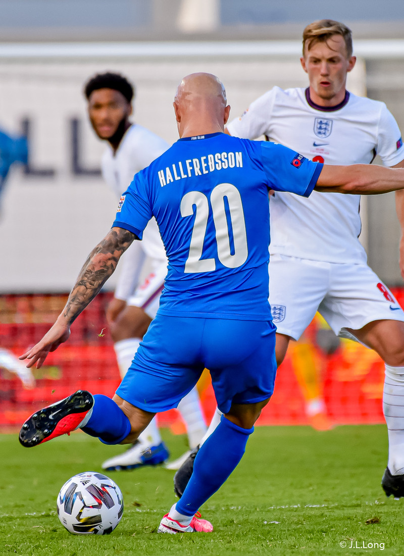 Myndaveisla frá tapinu gegn Englandi á laugardaginn