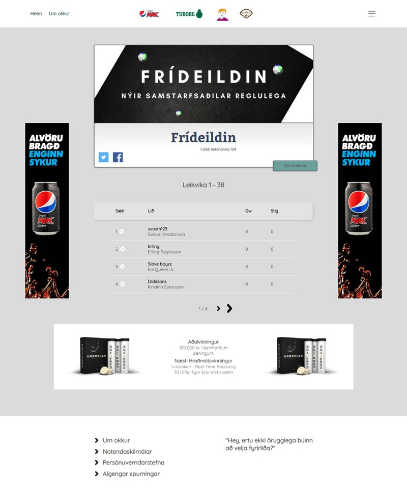 Frídeildin fer vel af stað – Ekki of seint að skrá sig!