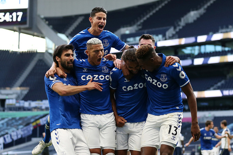Everton fagnar marki á þessu tímabili.