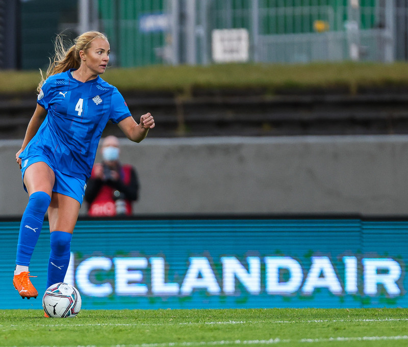 Glódís Perla í leik með íslenska landsliðinu
