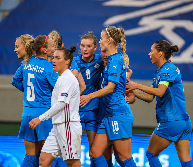 Myndaveisla frá stórsigri Íslands gegn Lettlandi