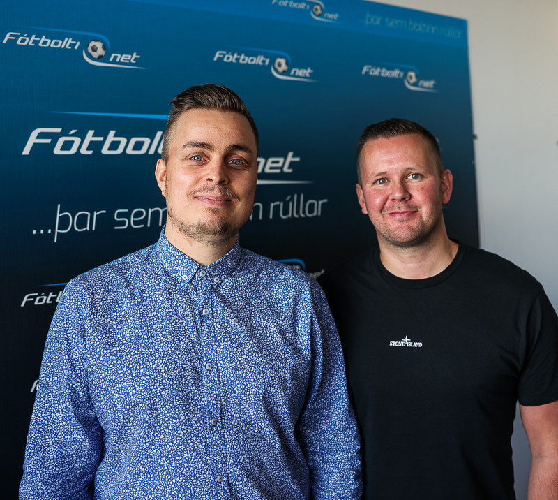 Gunnar Ormslev og Hlynur Valsson, lýsendur á Síminn Sport.