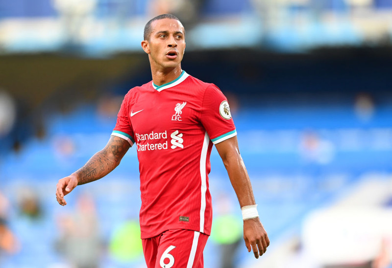 Thiago er ekki í hóp hjá Liverpool.