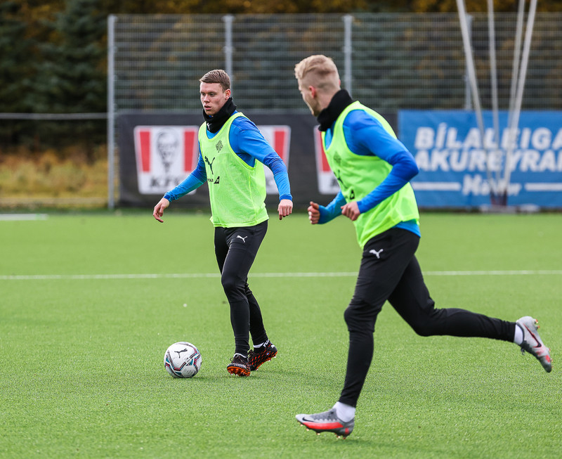 Frá U21 landsliðsæfingu.
