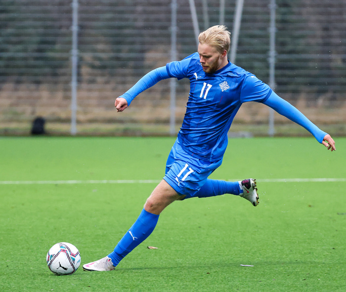 Sveinn Aron var markahæstur Íslendinga í undankeppninni.