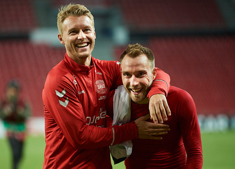 Simon Kjær og Christian Eriksen.