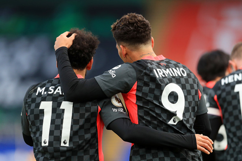 Salah kom inná um helgina, skoraði 2 og lagði upp 1 - líkt og Firmino