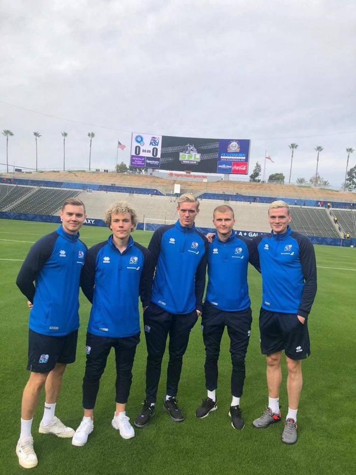 Þeir Tryggvi Hrafn, Höskuldur, Stefán Teitur, Davíð Kristján og Kristján Flóki í Bandaríkjunum