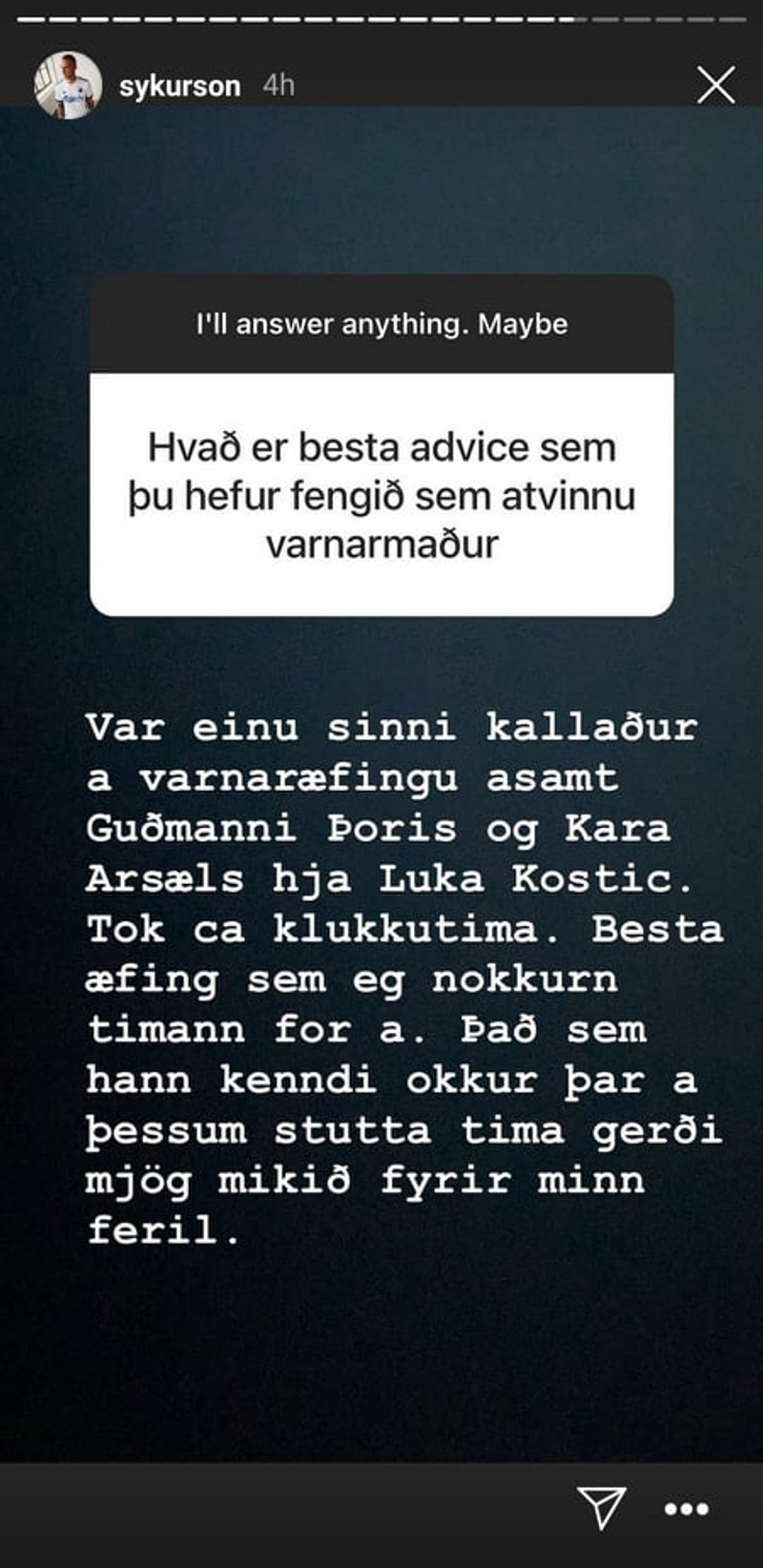 Besta æfingin sem Raggi Sig fór á var hjá Luka Kostic
