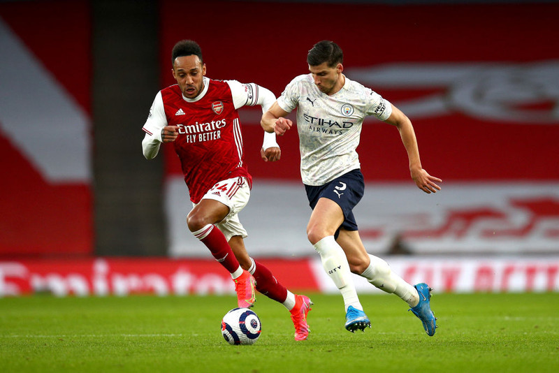 Auba mátti sín lítið gegn þeim Ruben Dias og John Stones í kvöld.