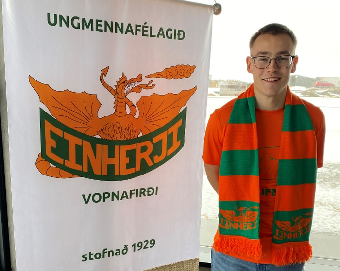 Helgi Snær var spilandi þjálfari Einherja aðeins 21 árs gamall.