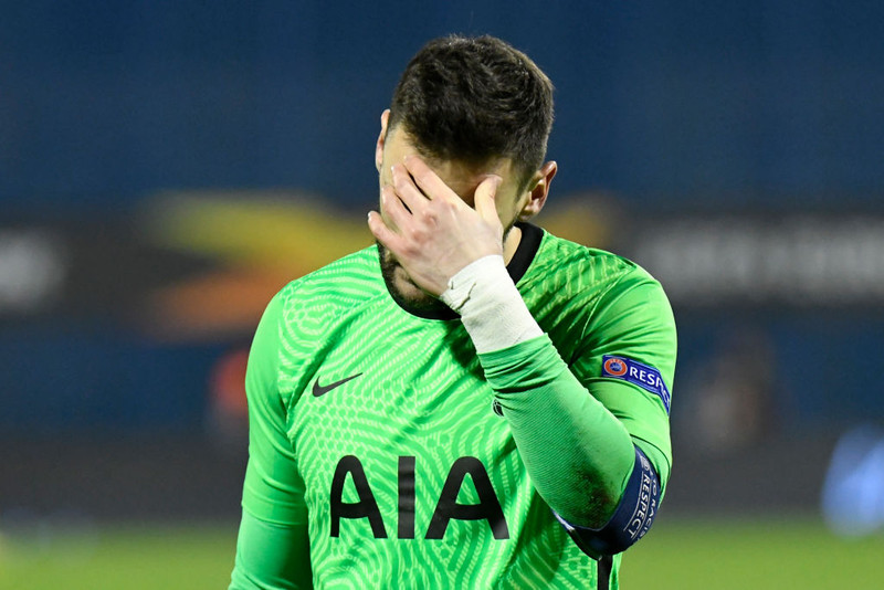 Hugo Lloris bauð einmitt upp á þennan svip eftir markið