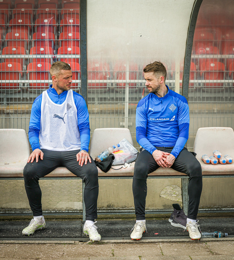 Kári og Ragnar Sigurðsson mynduðu besta miðvarðapar í sögu landsliðsins.