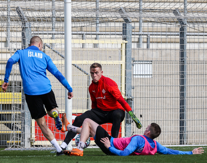 Ögmundur Kristinsson á landsliðsæfingu.