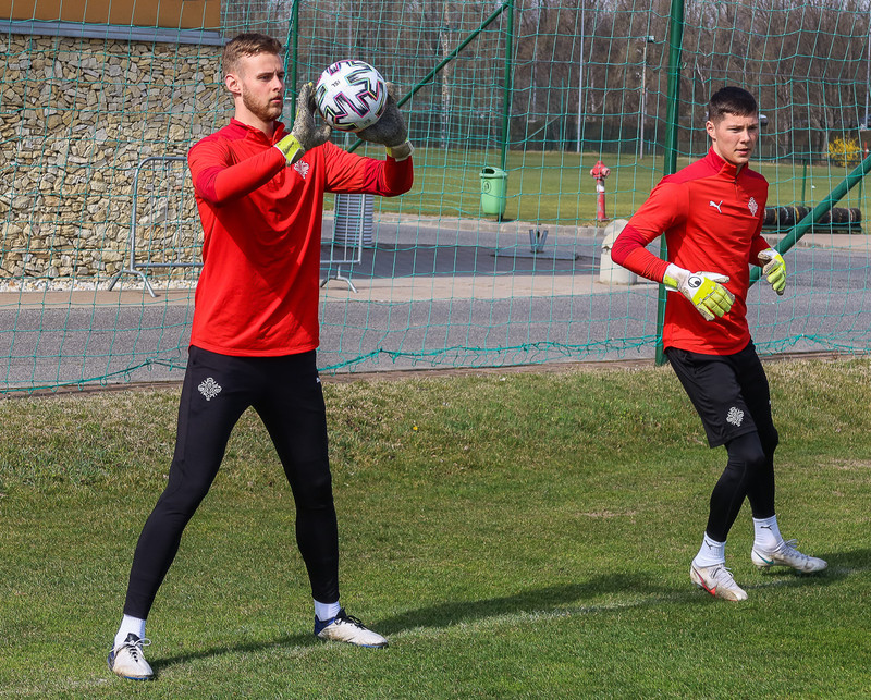 Elías Rafn Ólafsson og Hákon Rafn Valdimarsson í U21 landsliðsverkefni.