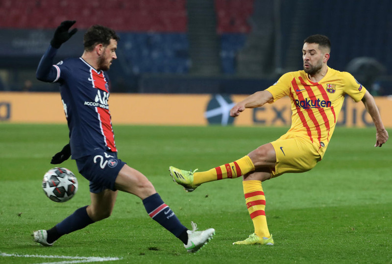 Florenzi mætti Jordi Alba í útsláttarkeppni Meistaradeildarinnar.