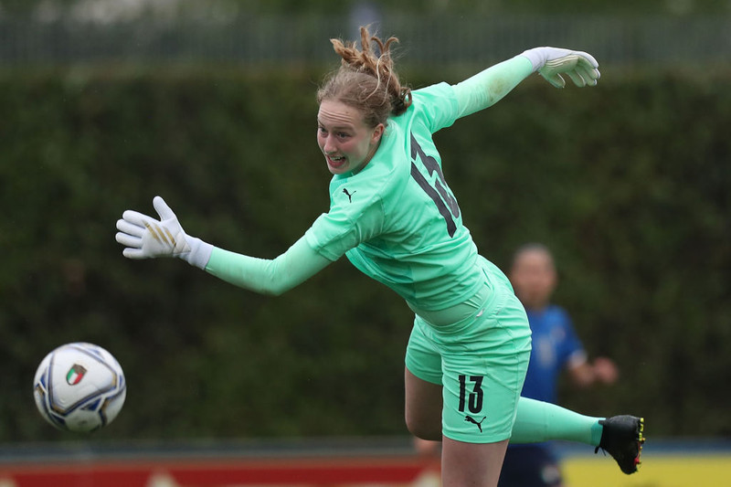 Cecilía í landsleik gegn Ítalíu í vor