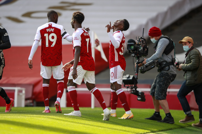 Nketiah skoraði fyrir Arsenal.