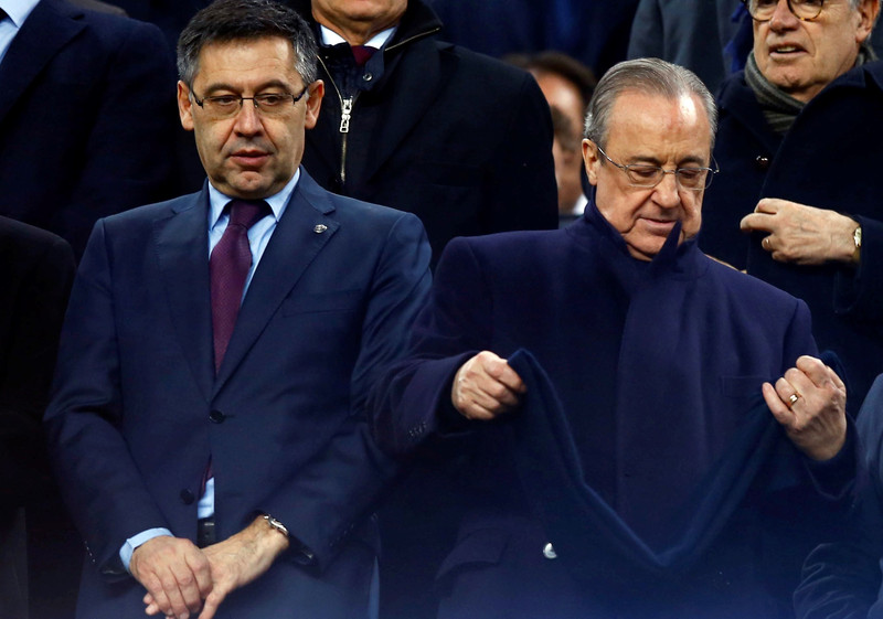 Florentino Perez, forseti Real Madrid ásamt Josep Bartomeu, fyrrum forseta Barcelona