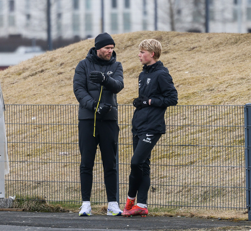 Ágúst og Davíð ræddu saman.
