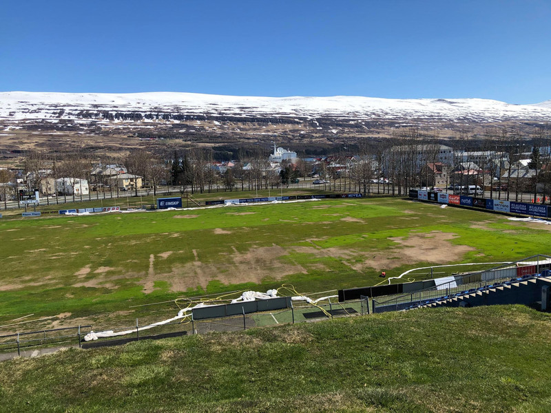Svona leit Greifavöllur út á þriðjudag.