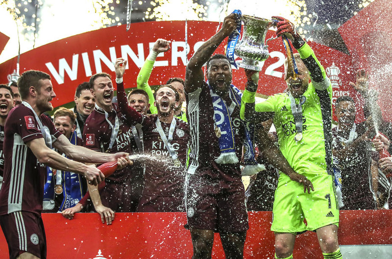 Myndir: Leicester fagnar bikarmeistaratitlinum