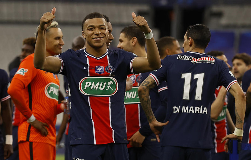 Mbappe var kampakátur í gær.
