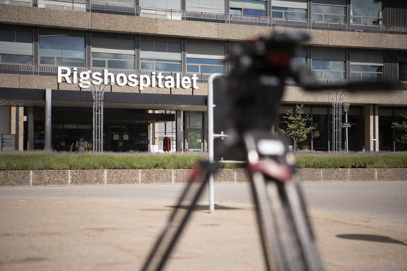 Christian Eriksen er á Rigshospitalet sjúkrahúsinu í Kaupmannahöfn.