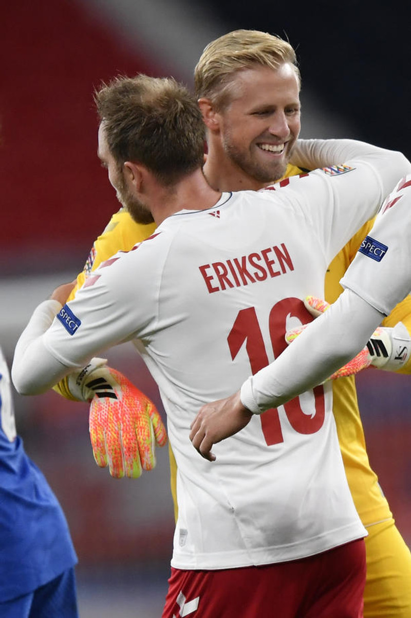 Christian Eriksen og Kasper Schmeichel eru góðir vinir